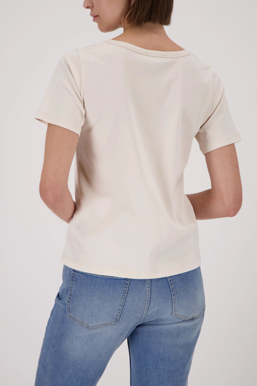 Monari 410081 Champagne Beige Round Neck Tshirt