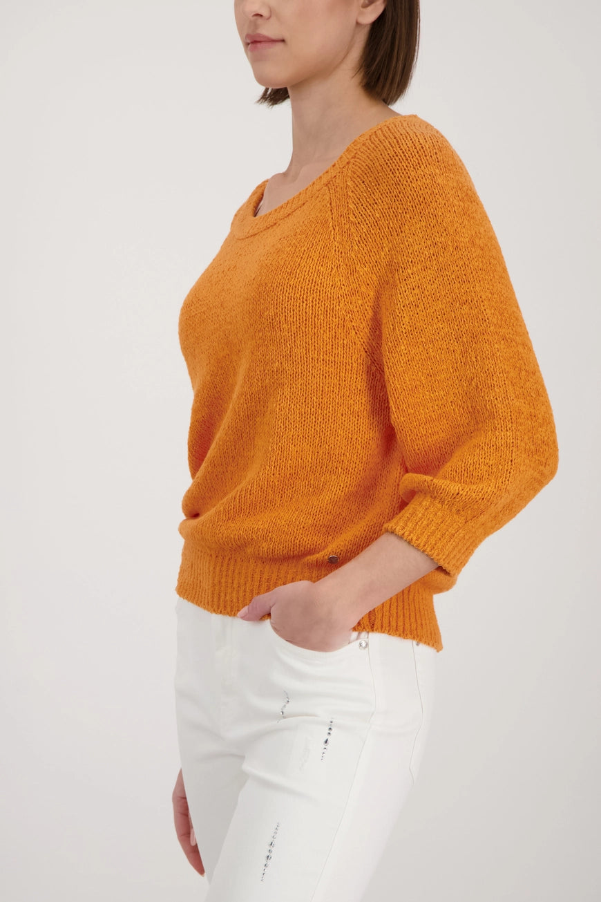 Monari 410272 Bright Orange Yellow Jumper With Boat Neck