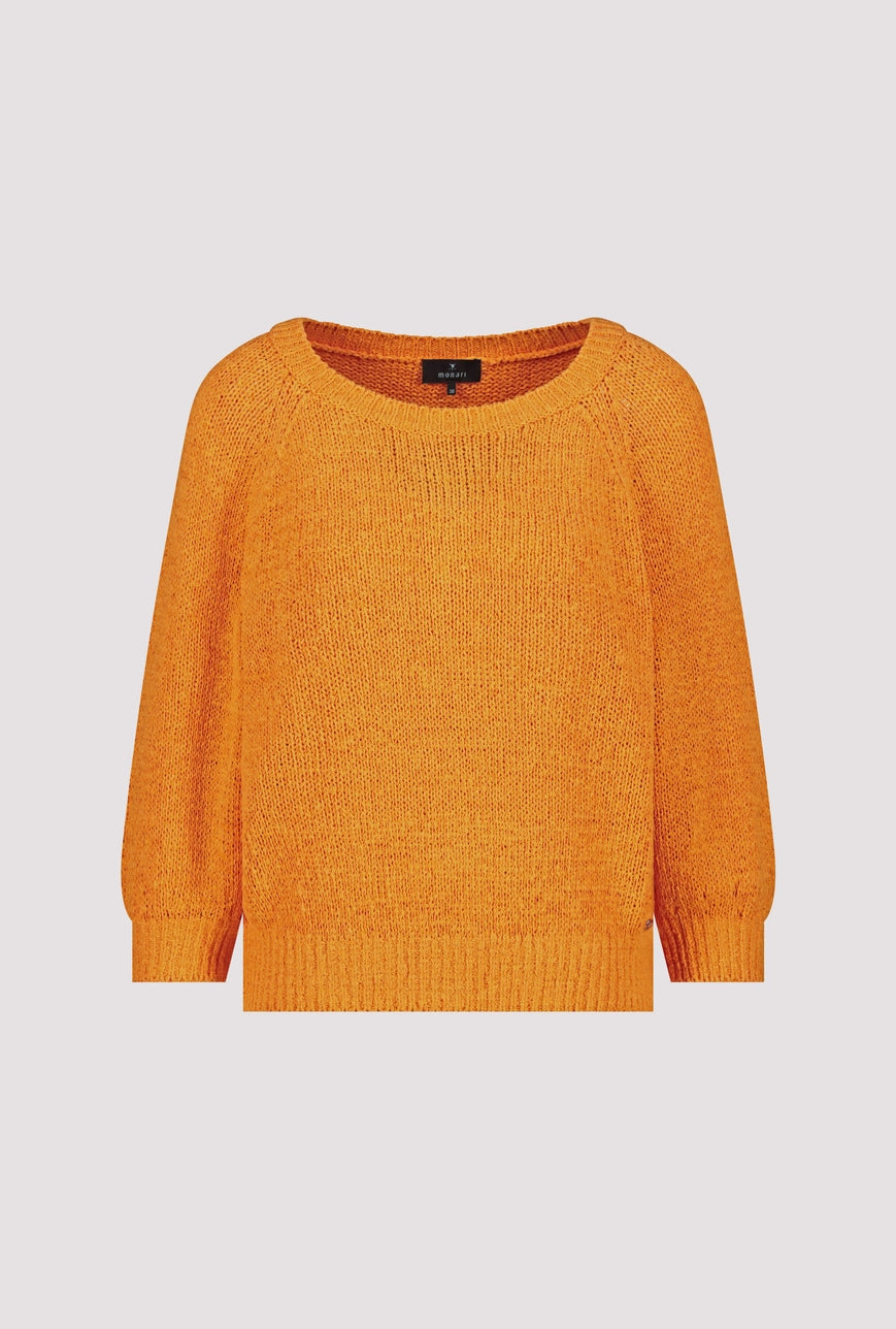 Monari 410272 Bright Orange Yellow Jumper With Boat Neck