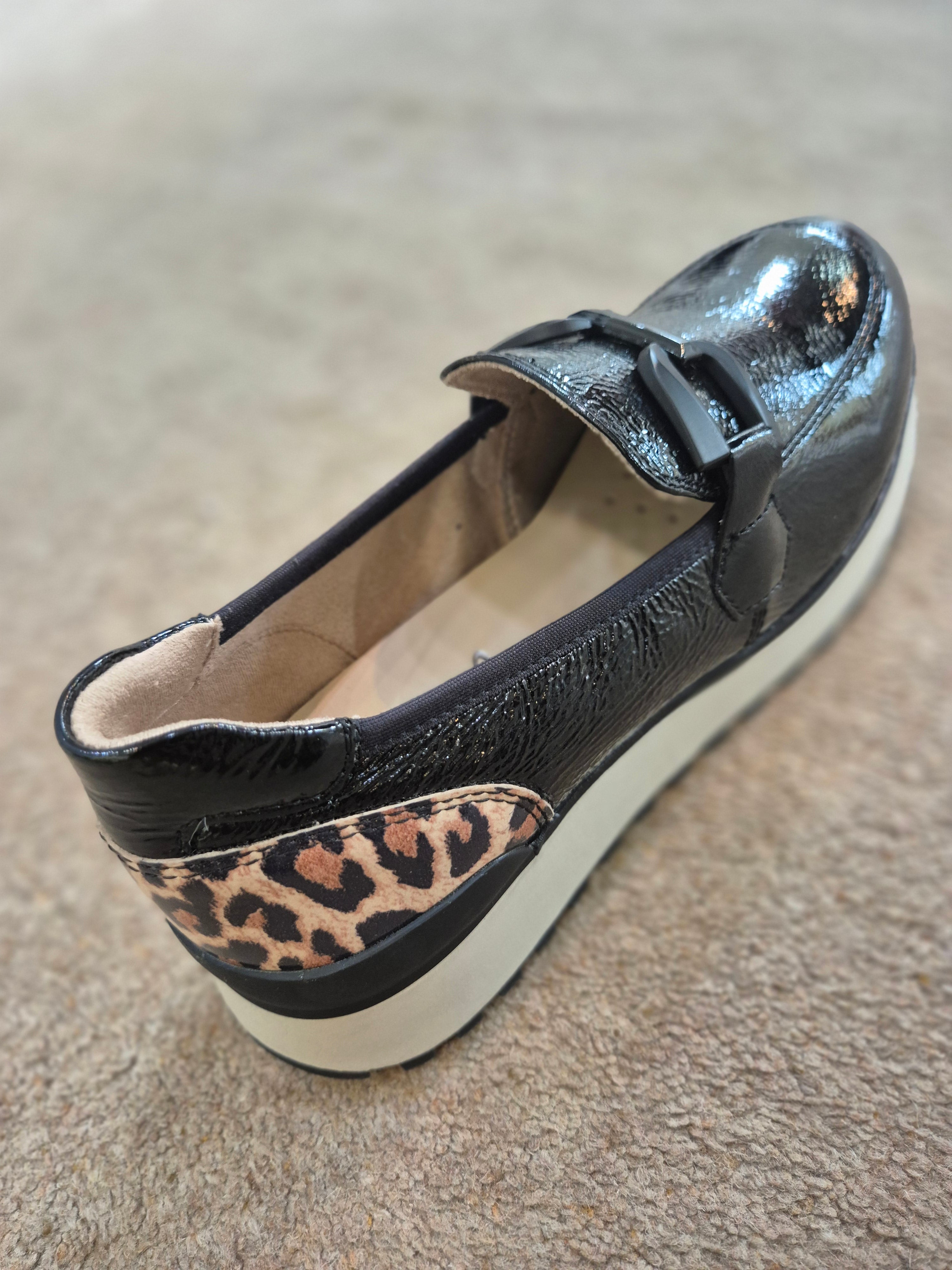 Caprice - Black & Animal Loafer