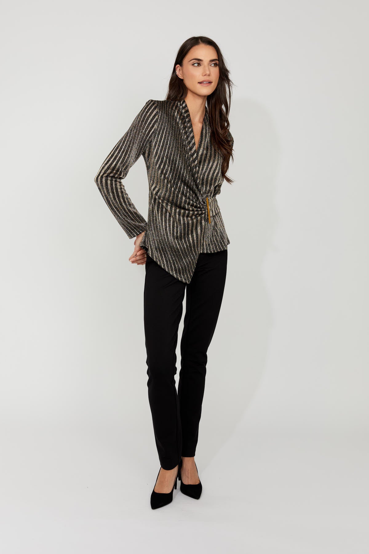 Frank Lyman 254251 Stripe Lurex Evening Top