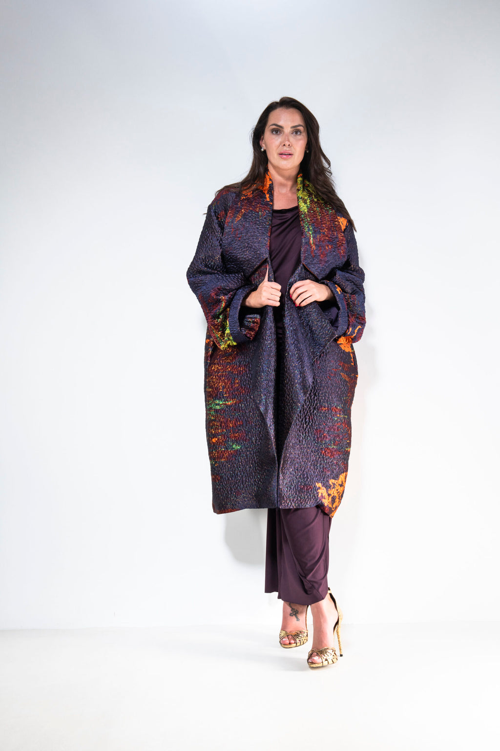 Kevan Jon Lava Brocade Coat Jacket