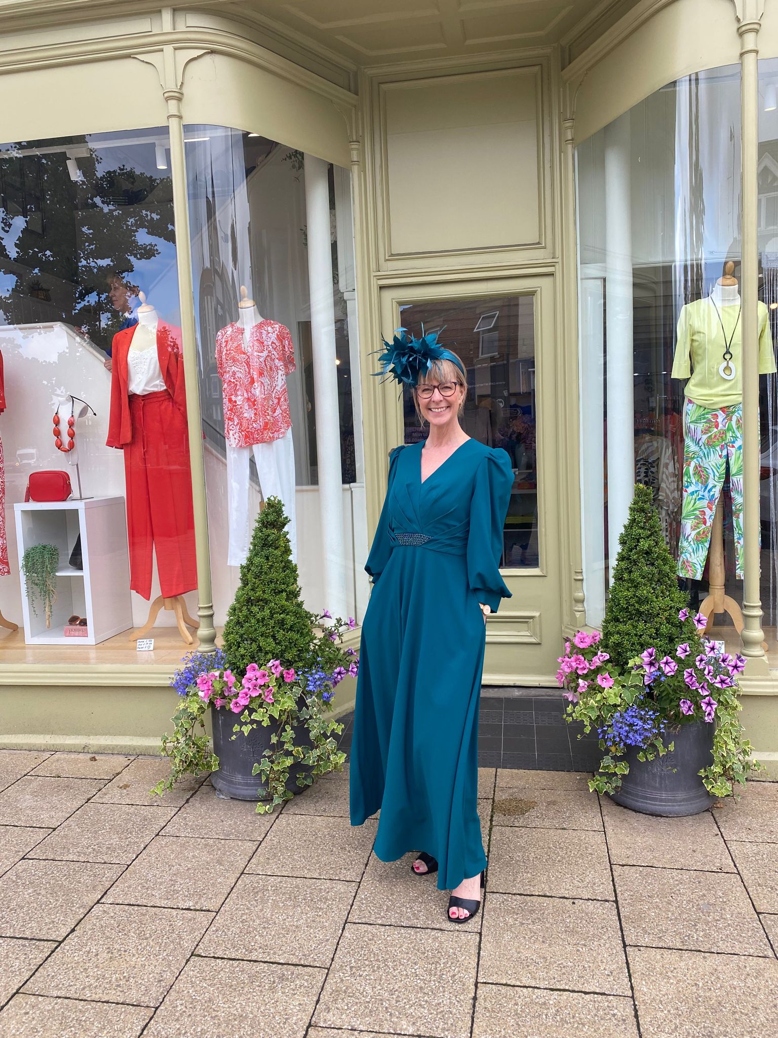 Veni infantino - Teal dress with beaded waist - Martha V 