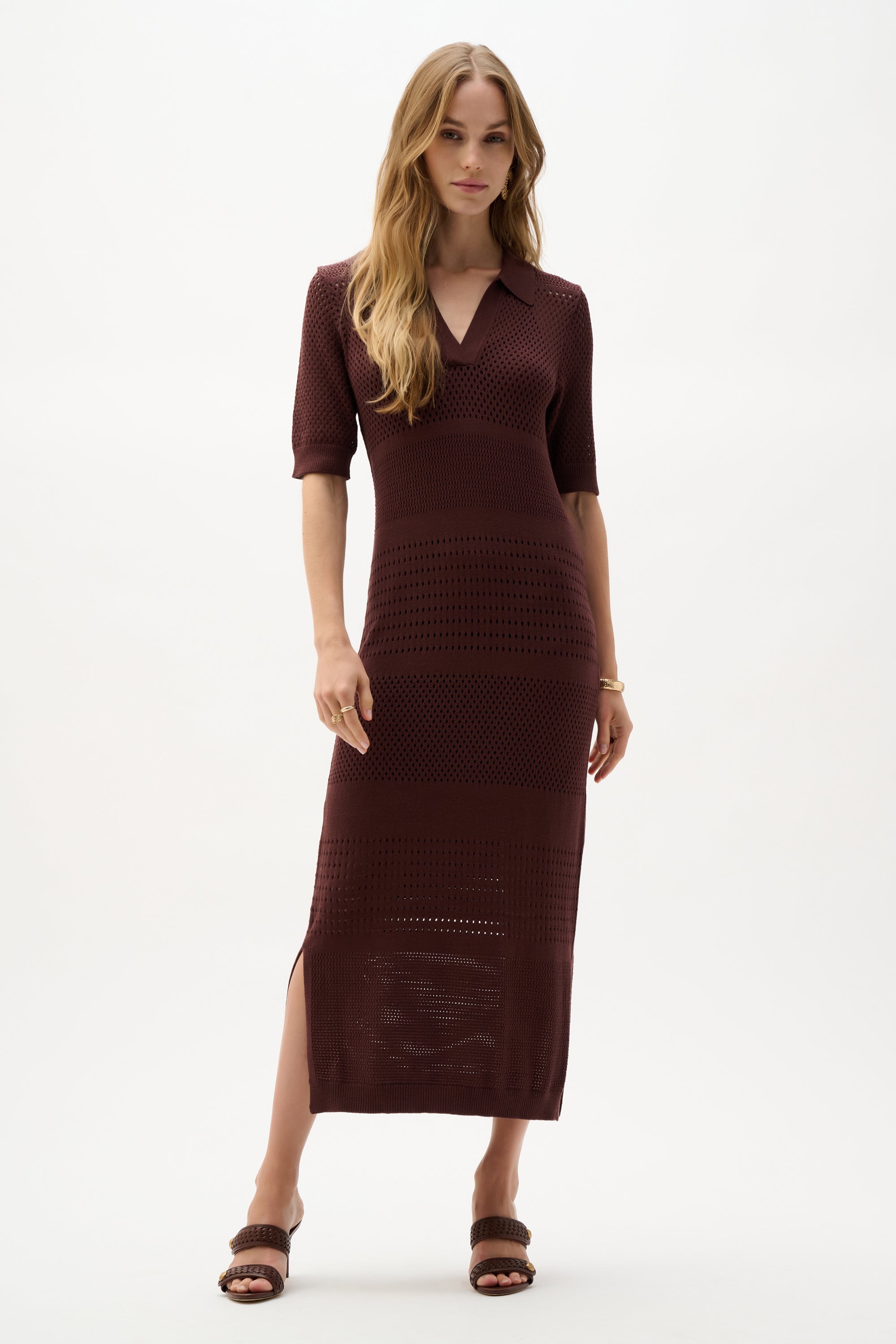 Joseph Ribkoff 262931 Mahogany Knitted Dress