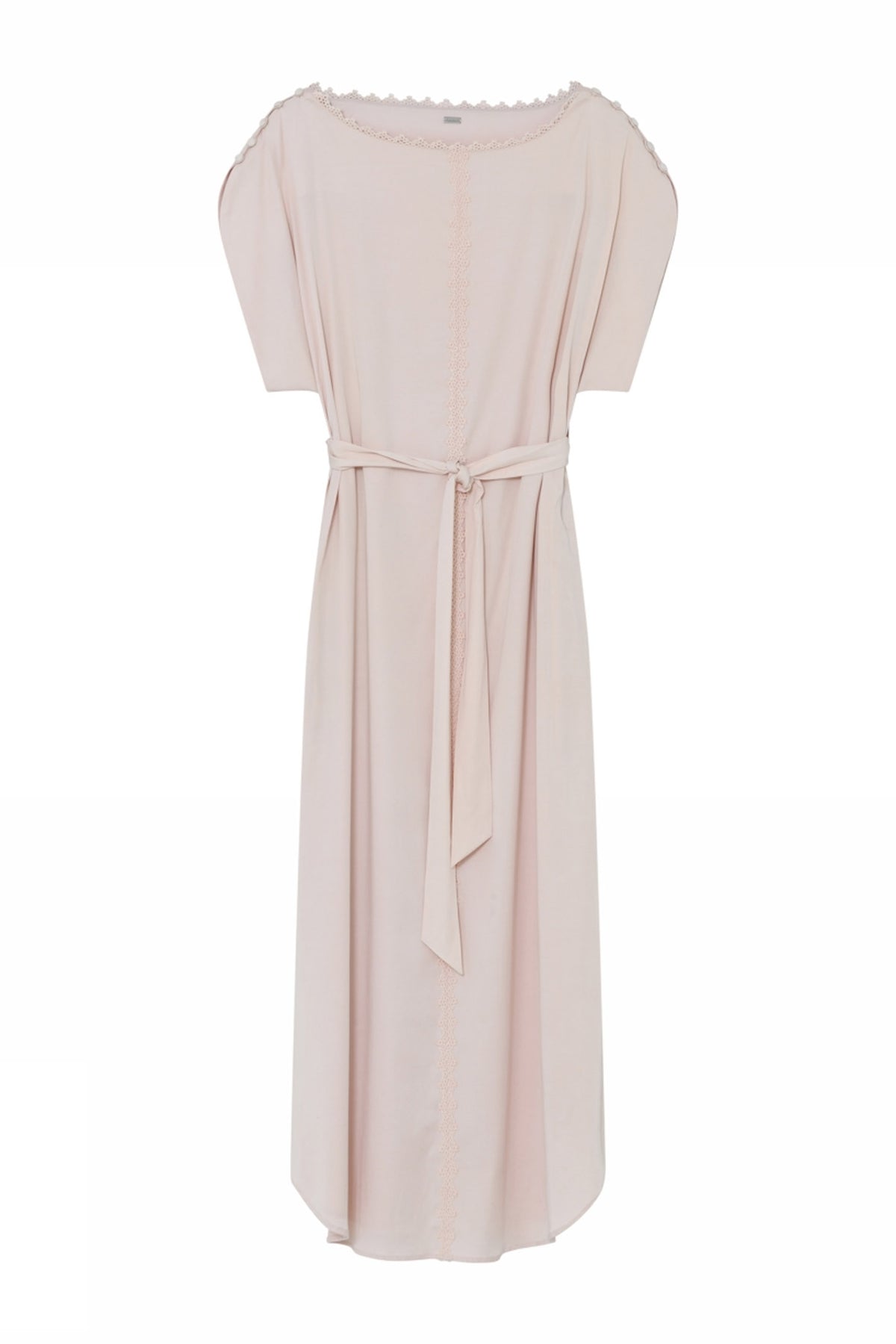Gustav 60515 Nataline Pastel Pink Silky Long Belted Dress