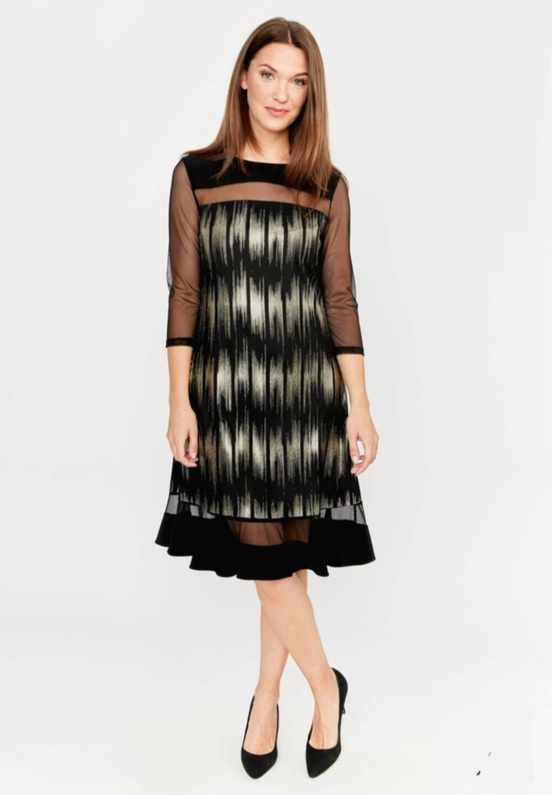 Lyman - Black net and gold dress - Martha V 