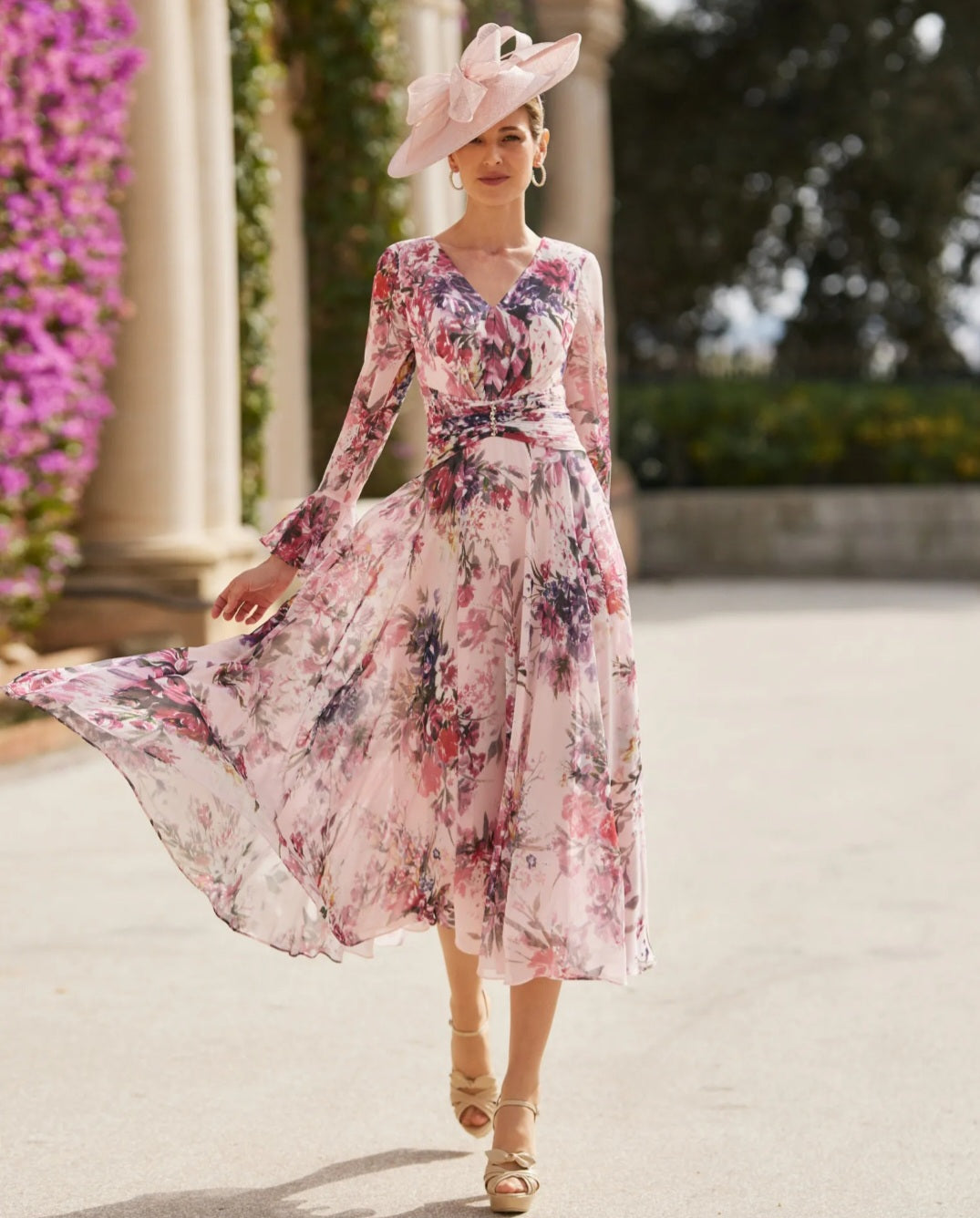 Couture club - Soft Pink Printed Dress - Martha V 