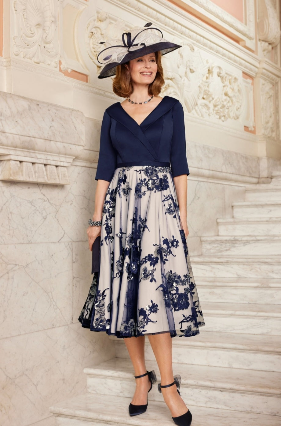 Condici - Navy over champagne dress - Martha V 