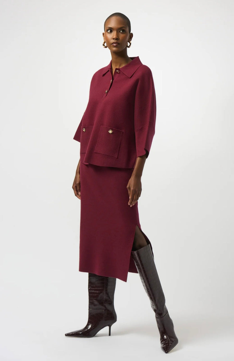 Joseph Ribkoff - Button Detail Boxy Jumper