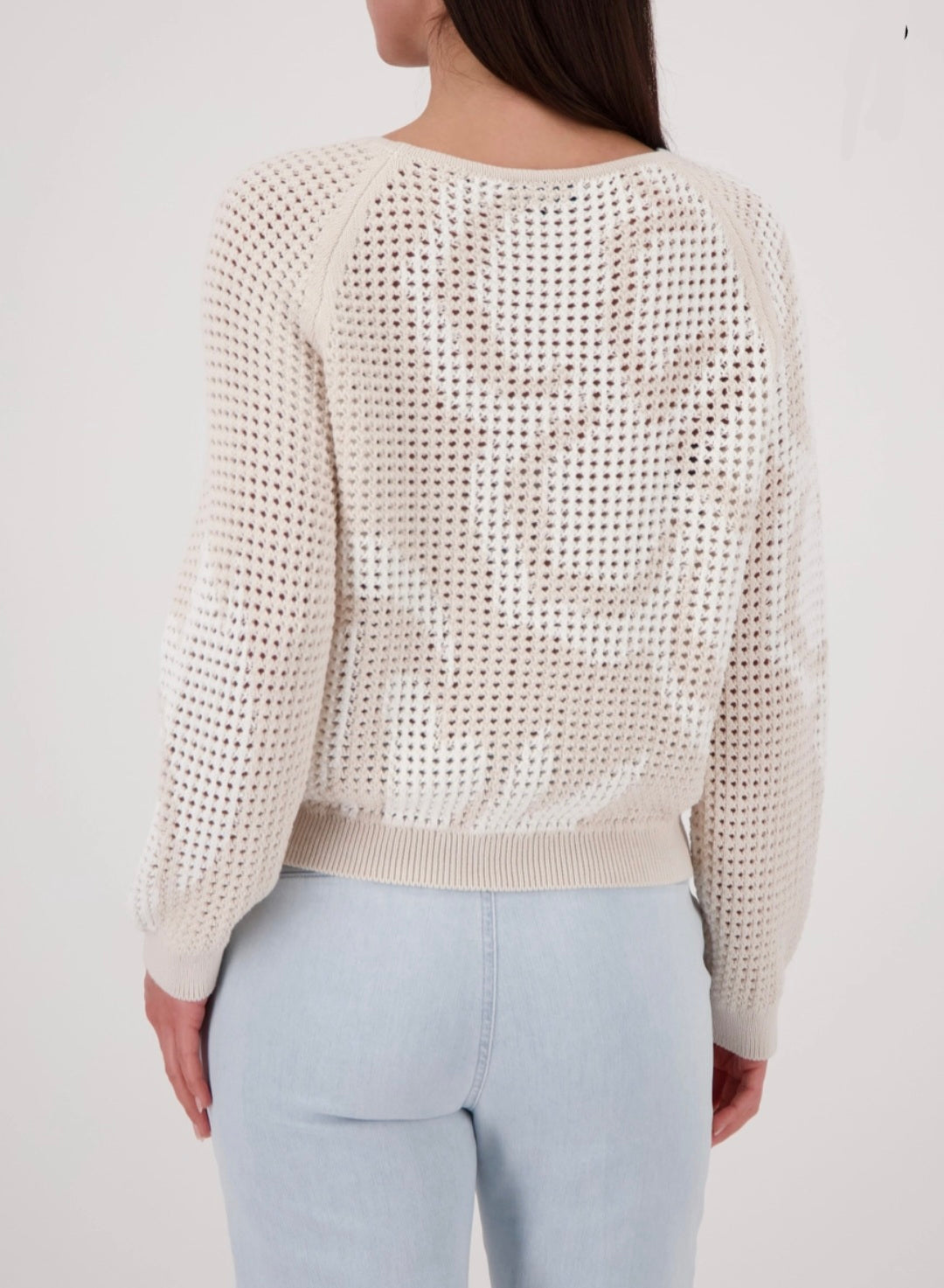 Monari 410280 Jumper With  Champagne Beige Pattern Allover