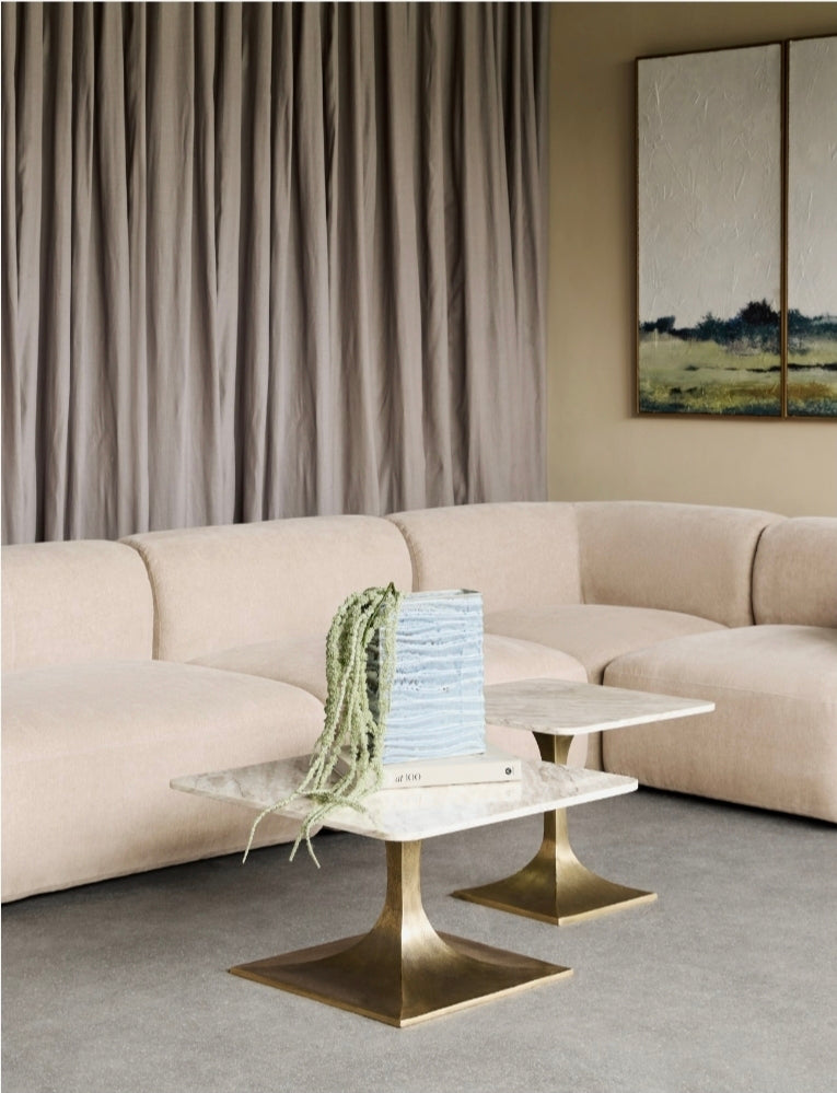 Libra Sereno Rectangle Vase in Blue Reactive Glaze