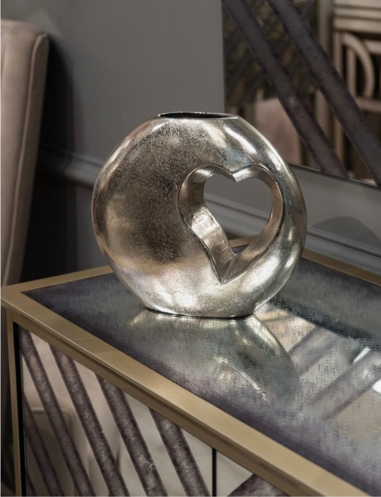 Libra Esme Heart Cast Aluminium Vase