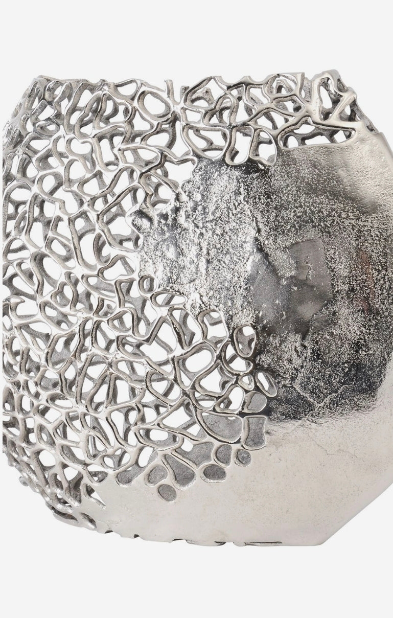 Libra Apo Coral Aluminium Ellipse Vase