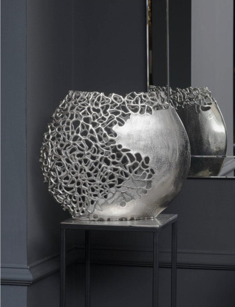 Libra Apo Coral Aluminium Ellipse Vase