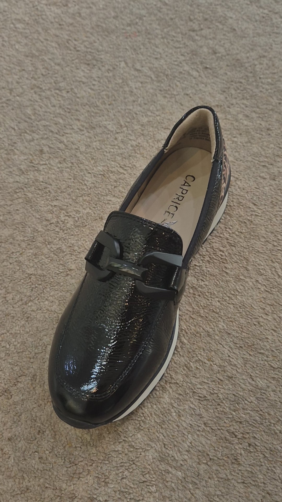 Caprice - Black & Animal Loafer