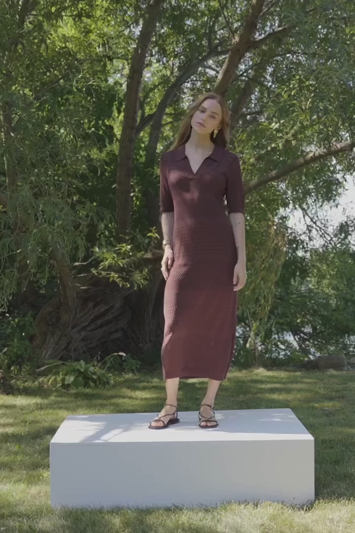 Joseph Ribkoff 262931 Mahogany Knitted Dress