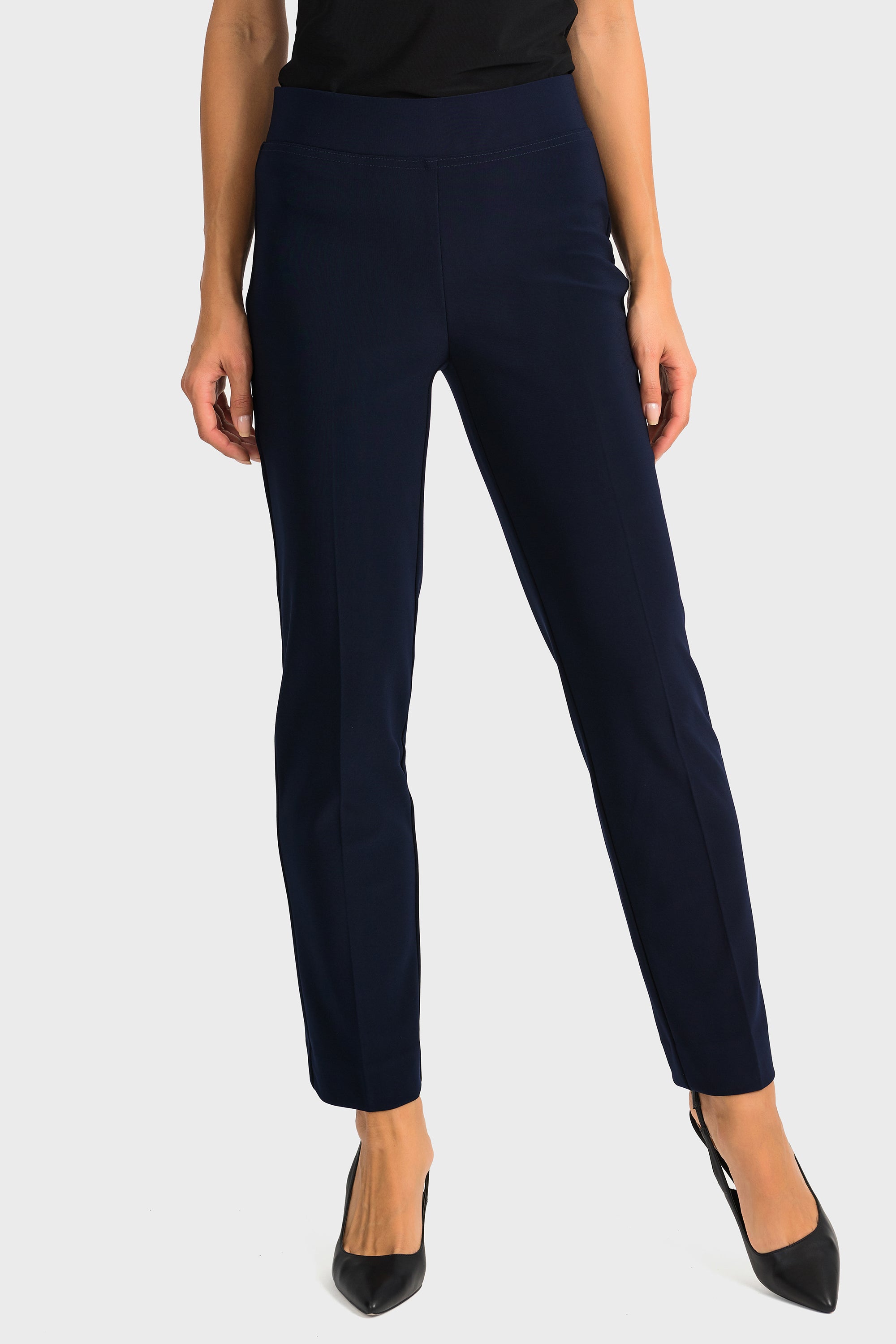 Joseph Ribkoff - Luxury Jersey Navy Pull On Trousers With Back Split - Martha V 