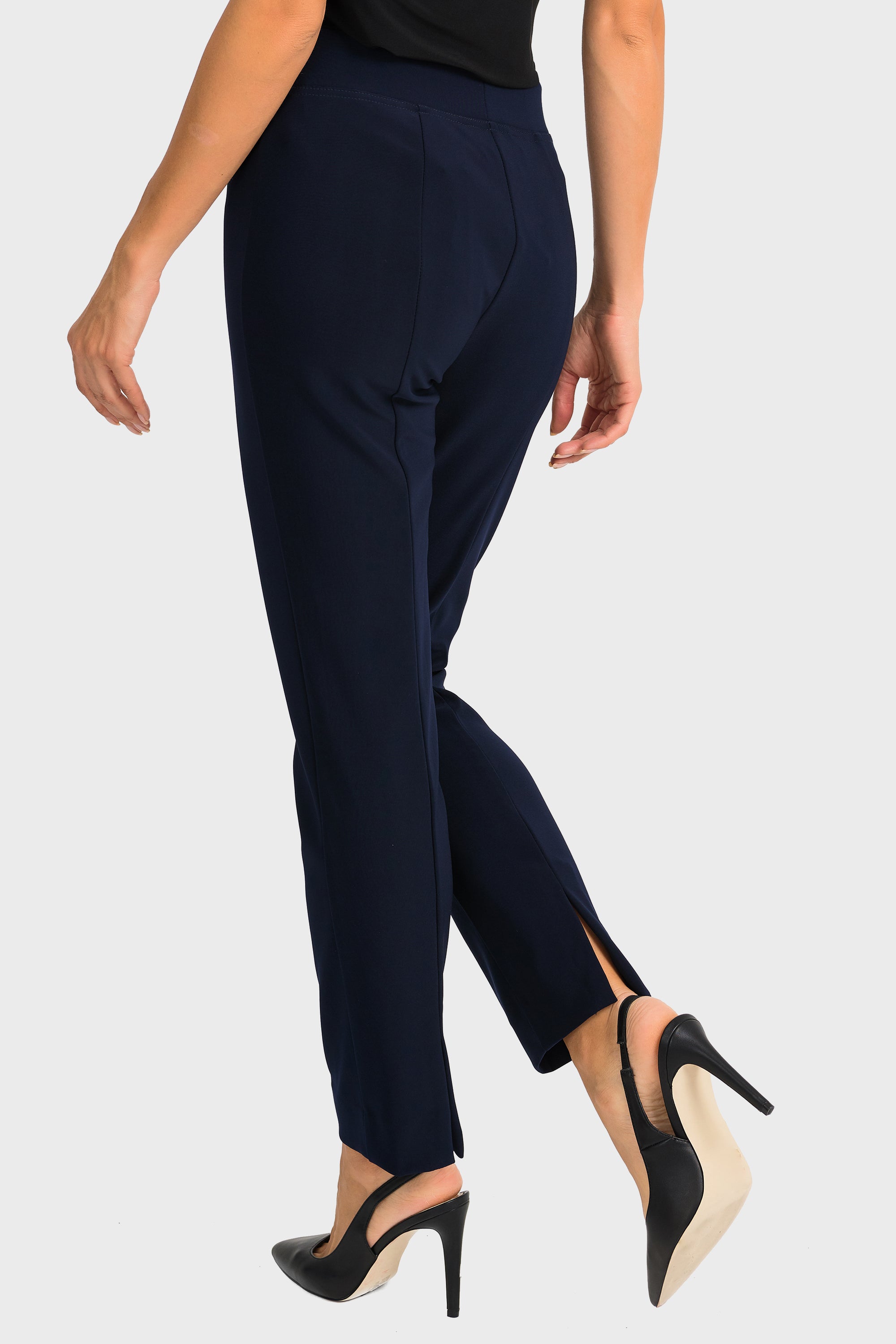 Joseph Ribkoff - Luxury Jersey Navy Pull On Trousers With Back Split - Martha V 
